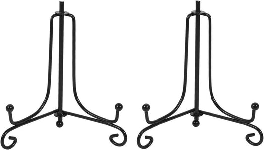 (2 pack)Iron Display Stand, Black Iron Easel Plate Display Photo Holder Stand, Displays Picture Frames, Cookbooks, Decorative Plates, Tablets and Art 5 Inch