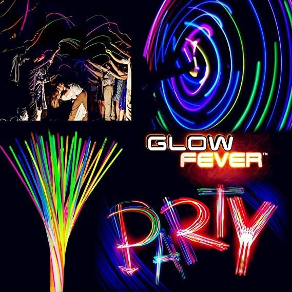 Glow Fever Glow Sticks Bulk 100ct 22'' Glow Necklaces with Connectors, Neon Light Sticks for Party Festivals Raves Concert Birthday Wedding, Pink
