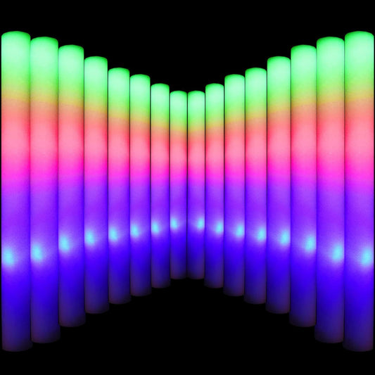 LifBetter Light Up Glow Sticks Bulk, LED Foam Sticks in The Dark with 3 Modes Flashing Led Foam Multicolor Batons Light up Party Favors for Birthdays, Weddings, Concerts, Festivals (45pcs)