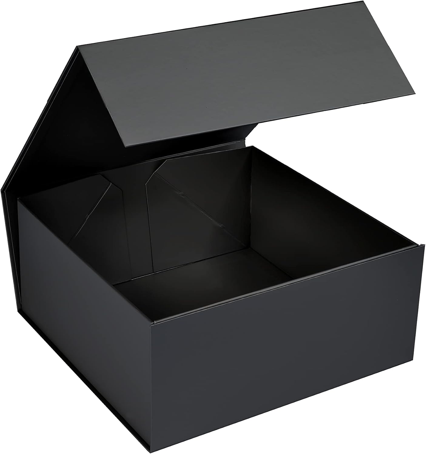 CECOBOX - Gift Boxes with Lids for Presents 6"x6"x2.75" - Matte, Collapsible Magnetic Closure Gift Box - Groomsmen & Bridesmaid Proposal Boxes, Wedding, PR, Birthdays, Holidays (Black)