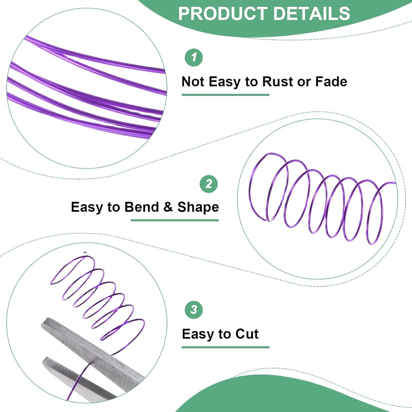 0.2mm Jewelry Wire, 32 Gauge 328FT Craft Wire Copper Beading Wire for Jewelry Making/Planting/Weaving/DIY Crafting, Soft Metal Wires [100M, Purple]