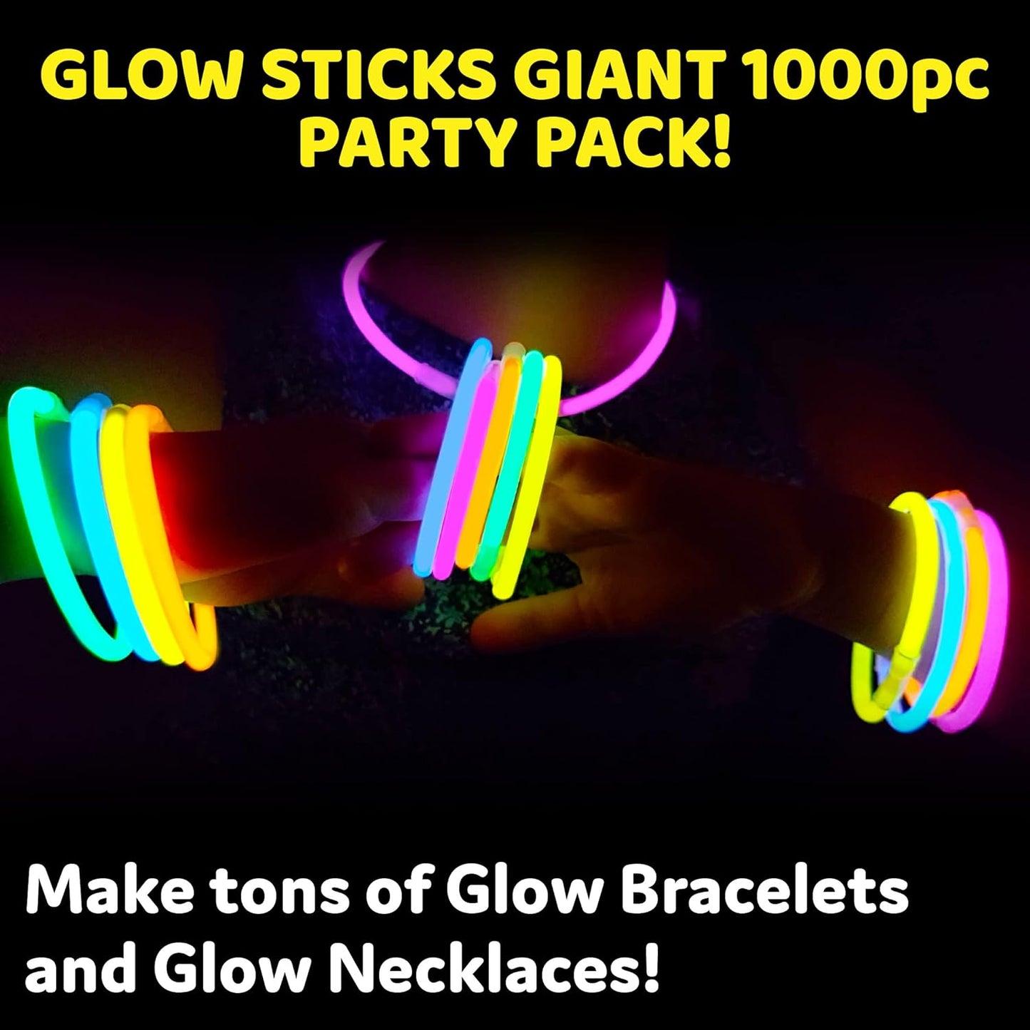 PartySticks Glow Sticks 800 pack - 8 Inch Glow in The Dark Light Up Sticks Party Favors, Glow Party Decorations, Neon Party Glow Necklaces and Glow Bracelets with Connectors
