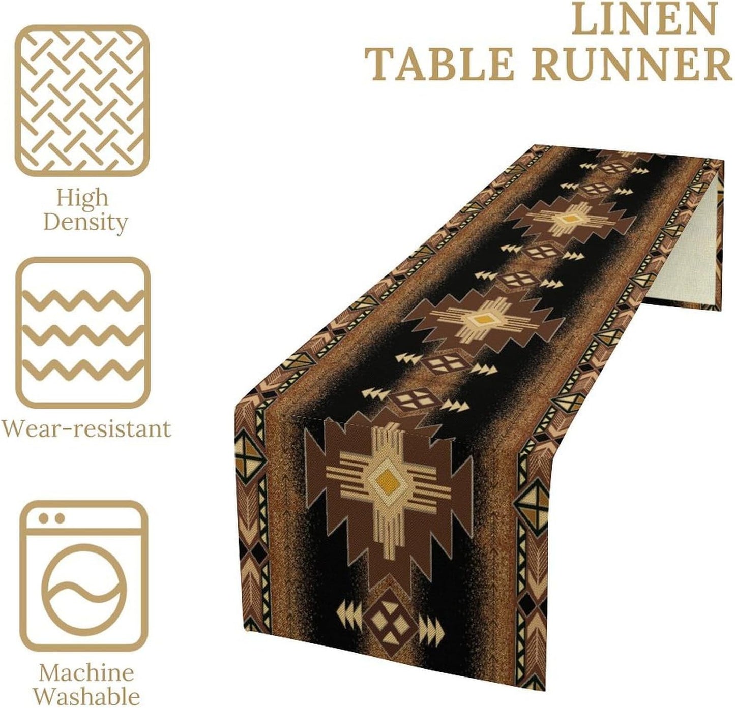 Aztec Table Runner Southwestern Native Vintage Geometric Pattern Table Runner Retro Country Table Dinner Decoration 13x90 Inch