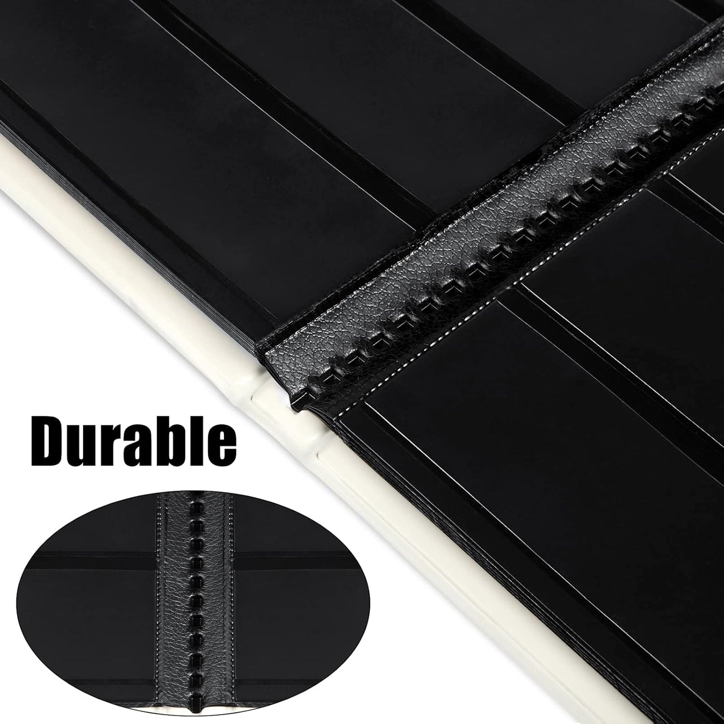 MUDOR Stamp Collecting Album, 2 Rows Pockets Stockbook for Collectors, 10 Sheets, Black