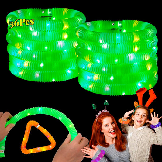 Green 36 Pack Light Up Party Favors Supplies,Bulk Glow Sticks Bracelet,Necklace Accessories for Kids,Birthday Return Gifts Treats,Easter Basket Goodie Bag Stuffer Fillers for Boys Girls
