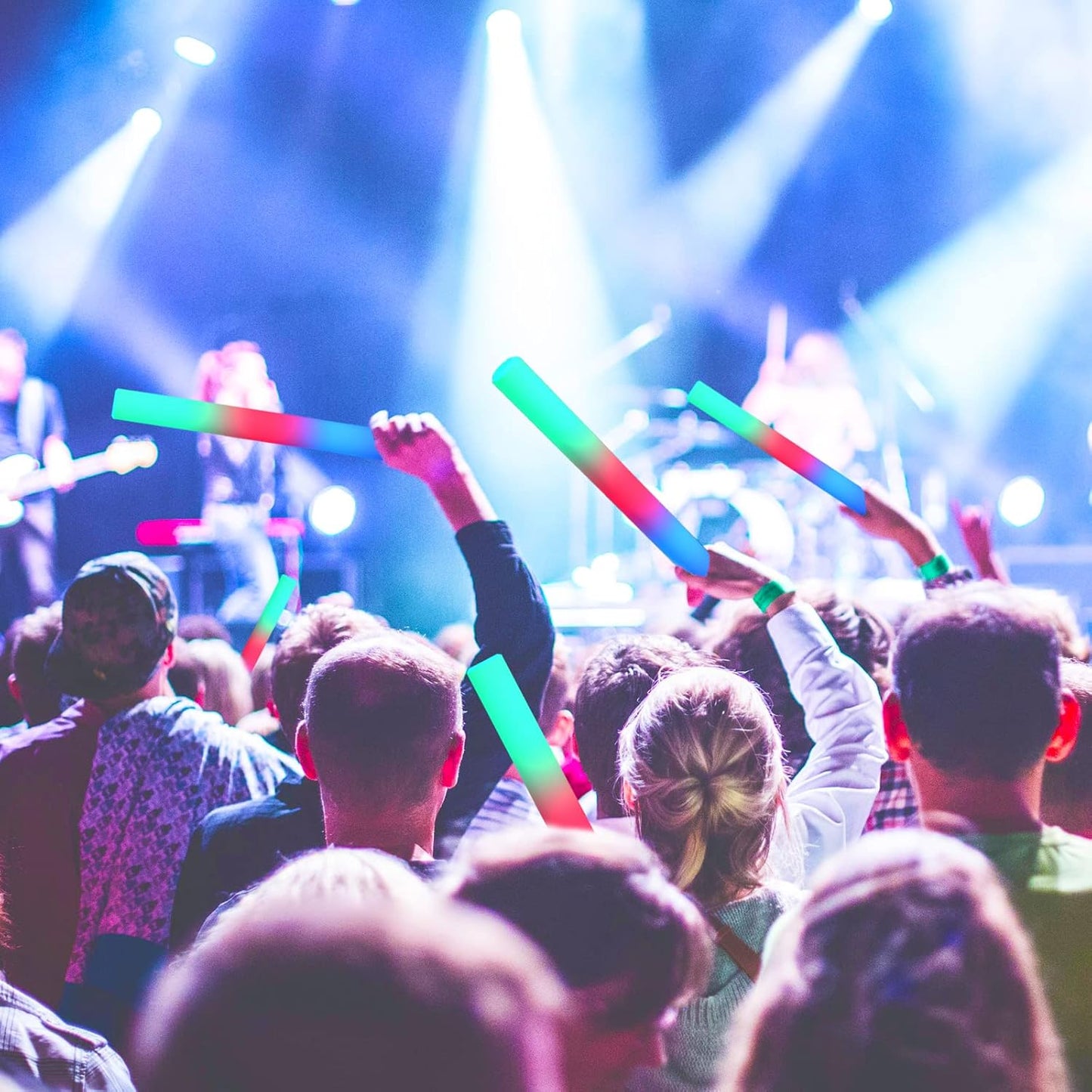 15 Pcs Foam Glow Sticks Bulk, LED Light Up Foam Sticks, Glow in the Dark Party Supplies for Adults, 3 Flash Modes, for Wedding Halloween Birthday Christmas Rave Party Favors