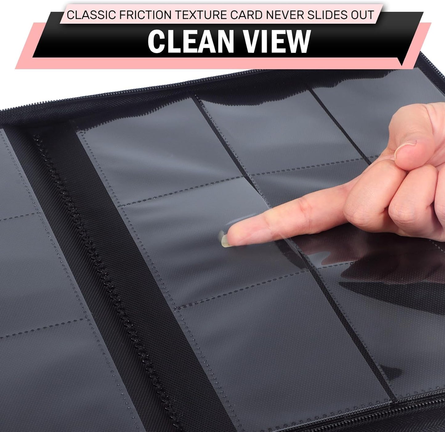 30 Pack 9 Pocket Card Binder, Premium Zip Trading Card Binder, 540 Large Capacity Side-Loading Card Storage Album, PU Card Collection Binder for Gifts, TCG, MTG, Baseball Football Sport Cards, Pink