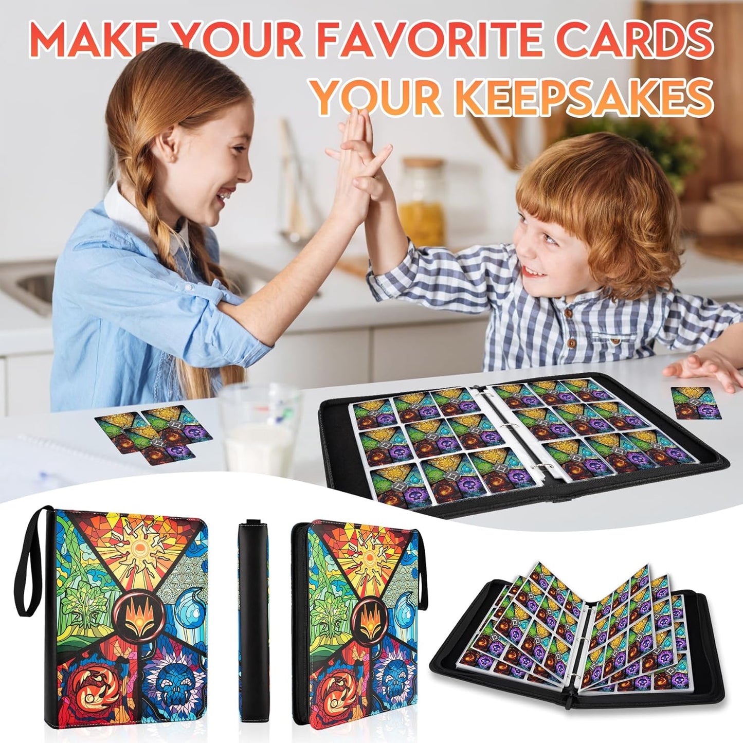 9 Pocket Card Binder for MTG/YGO/PTCG/Game Cards, Holds 900 Cards,Premium Card Collector Book for TCG Players,Toys Gifts for Kids(MTG-5)