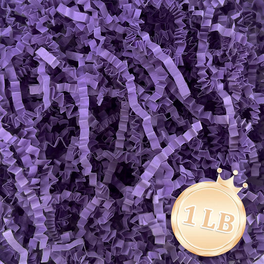 1 LB Deep Purple Crinkle Cut Paper Shred Filler Great for Gift Wrapping, Deep Purple Basket Fillers, Birthday, Gift Wrapping, Anniversary, Halloween Thanksgiving Christmas Party Decor Filling Supplies