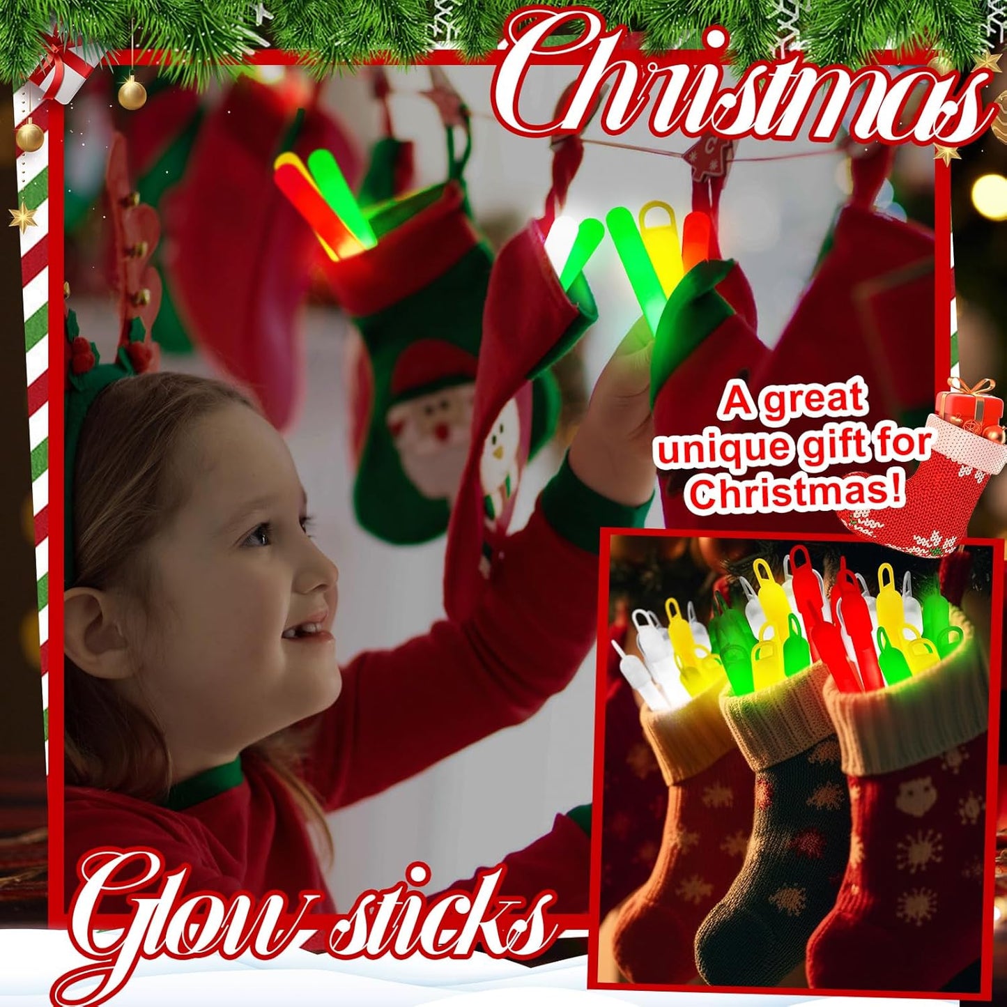 Lewtemi 4" or 6" 100 Pack Bright Glow Sticks Bulk, Glow in The Dark Party Supplies Birthday and Holidays Party Favors