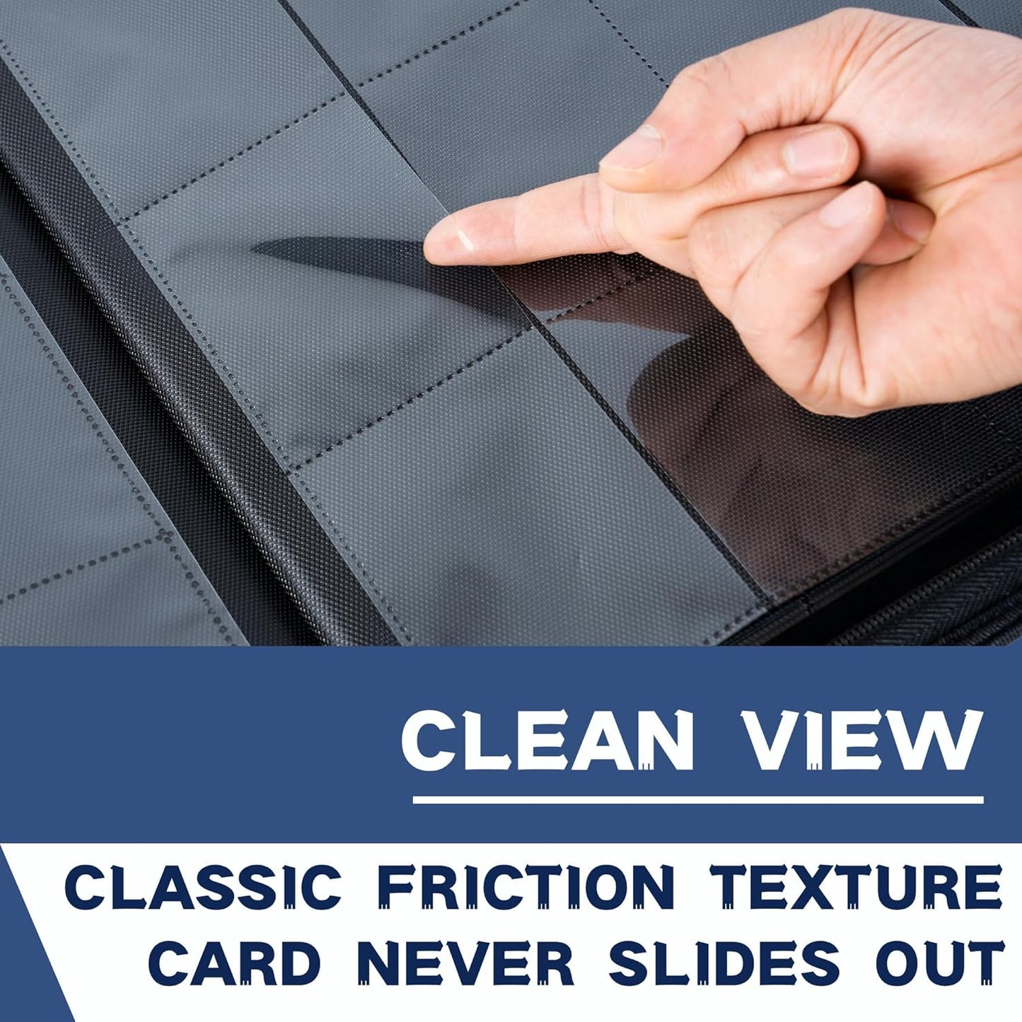 1600+ Pockets Trading Card Binder, 16-Pocket Card Ablum Compatible with MTG,Sports Cards & Other Standard Size Trading Card (NAVY BLUE)