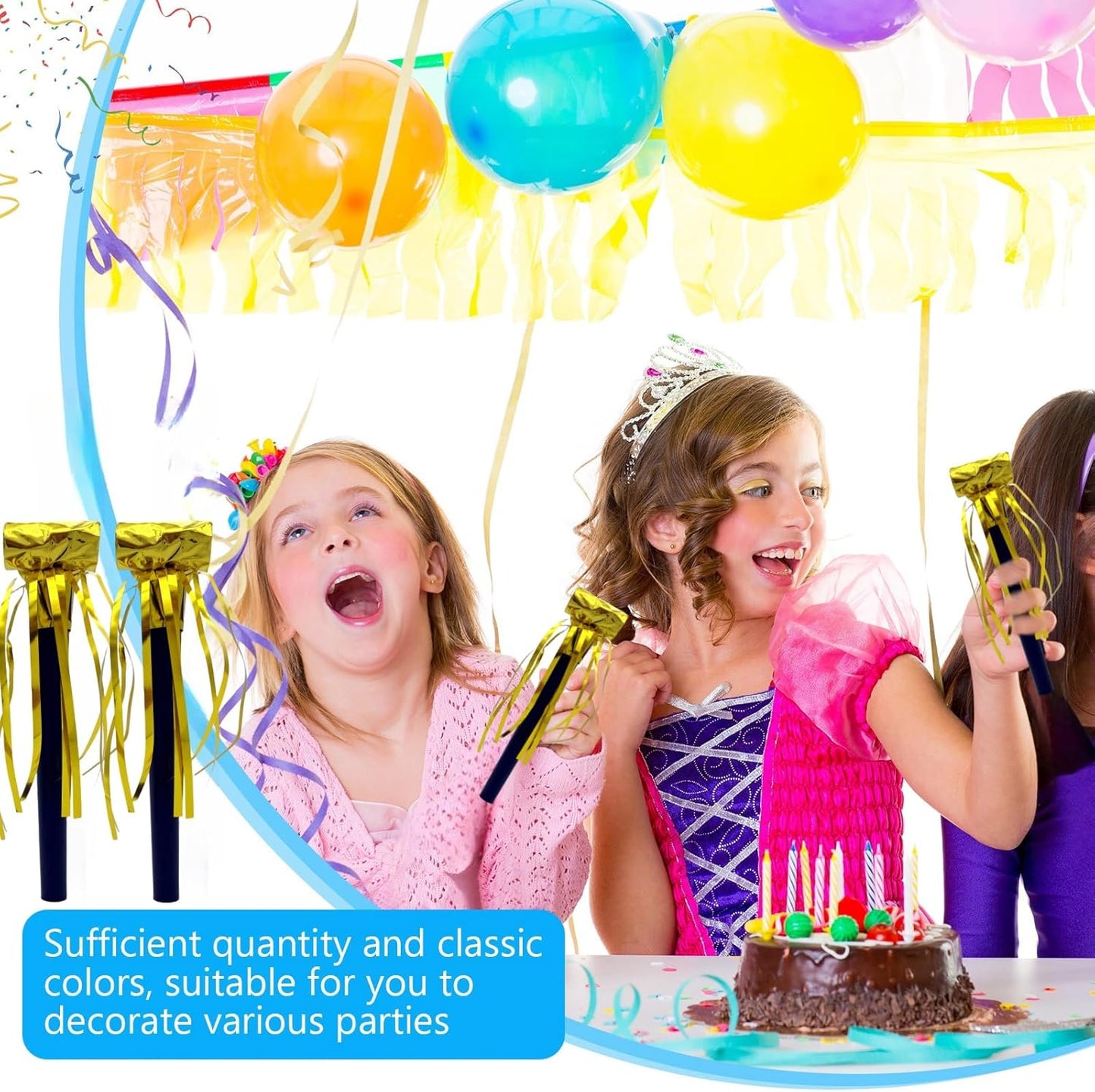 48 Pieces Party Squawkers Christmas Party Blowers Noise Makers for New Year Party Favor Supplies, Gold