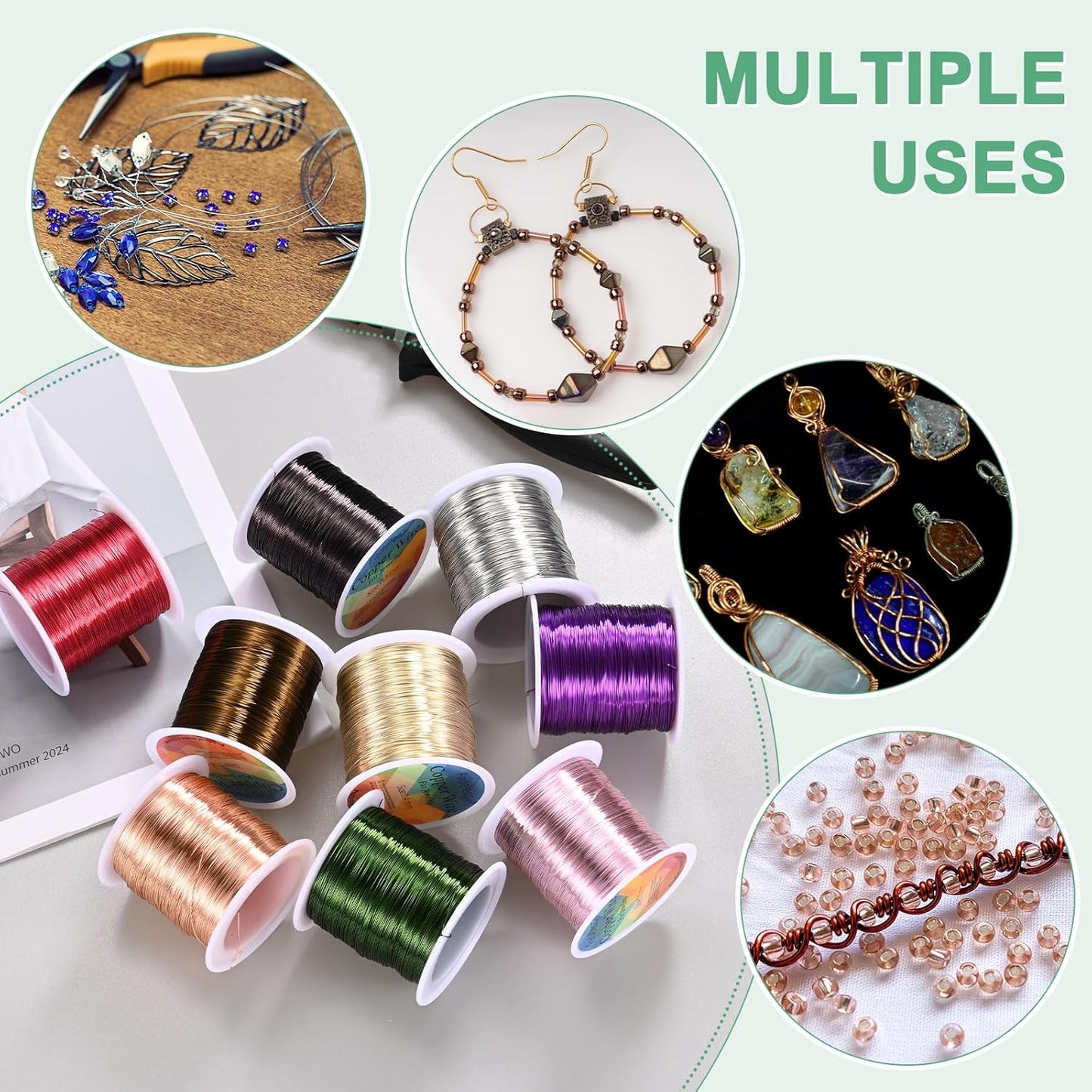 0.2mm Jewelry Wire, 32 Gauge 328FT Craft Wire Copper Beading Wire for Jewelry Making/Planting/Weaving/DIY Crafting, Soft Metal Wires [100M, Metallic Black]