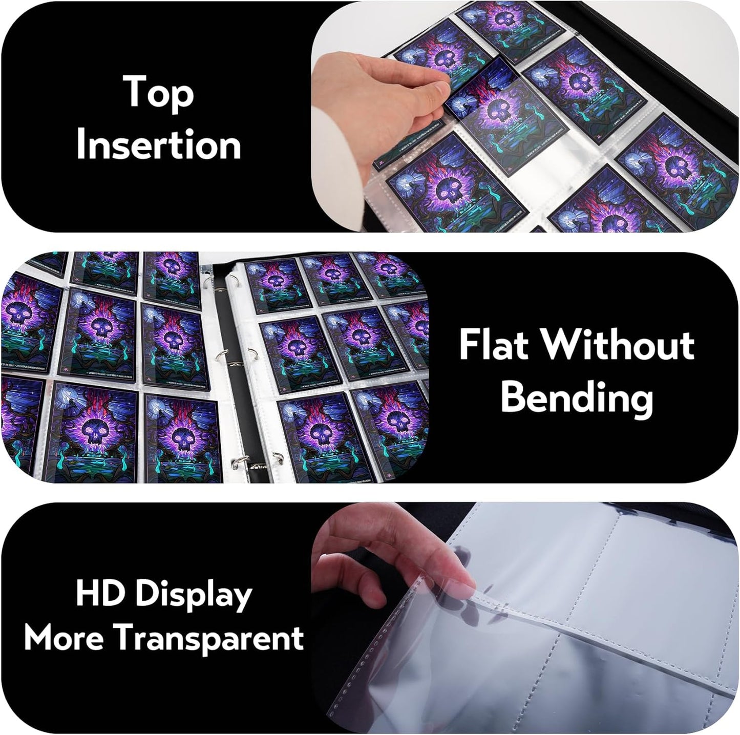 9 Pocket Card Binder for MTG/YGO/PTCG/Game Cards, Holds 900 Cards,Premium Card Collector Book for TCG Players,Toys Gifts for Kids(purple)